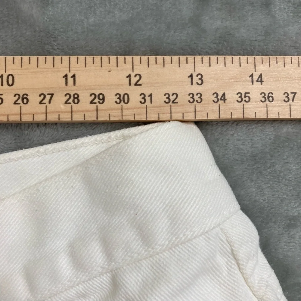 La Costa Spa Vintage White High Rise Jeans Gold Silver Anchor Embroidery Sz 10